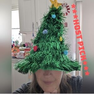 Festive Green Christmas Tree Hat